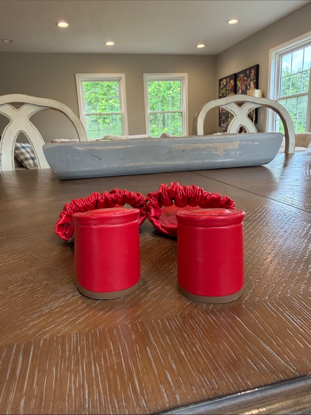 Qupid Red Ruched Slide Sandals - Picture 5 of 8
